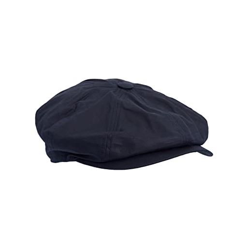 WALKER AND HAWKES - cappello danesford baker boy a 8 pannelli in cera, marina militare, xl