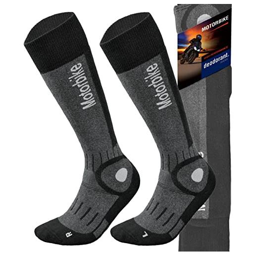 TODO calze da moto lunghe uomo caldo nero, calzini motociclista, motocross (41-43)