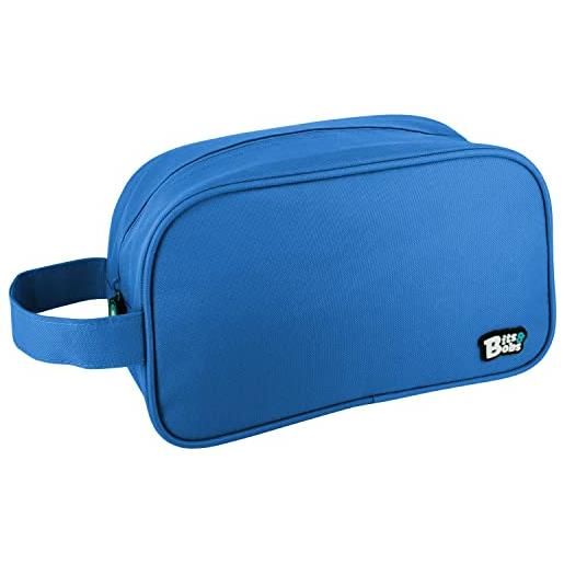 Grafoplás bit & bobs pochette quadrata con manico laterale, 28x18x10cm, blu, 28x18x10cm, beauty case quadrato con manico laterale