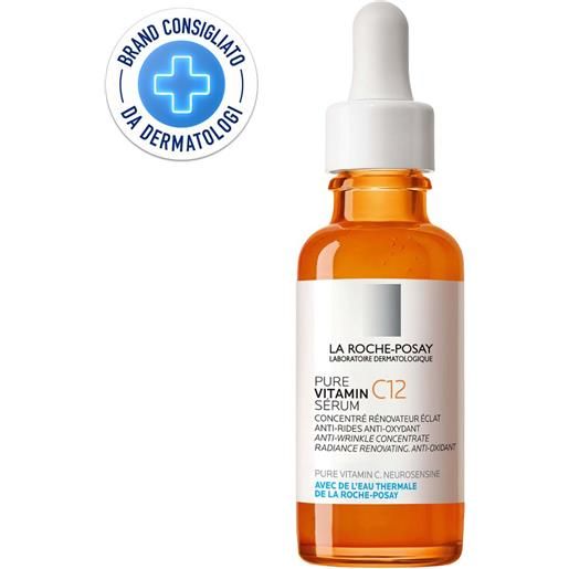 La Roche-Posay pure vitamin c12 siero concentrato anti-rughe, anti-ossidante, illuminante 30 ml