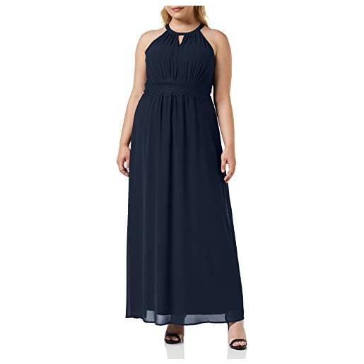 Vila vimilina halterneck maxi dress-noos abito da sera, coronet blue/dettagli: elastico, 48 donna
