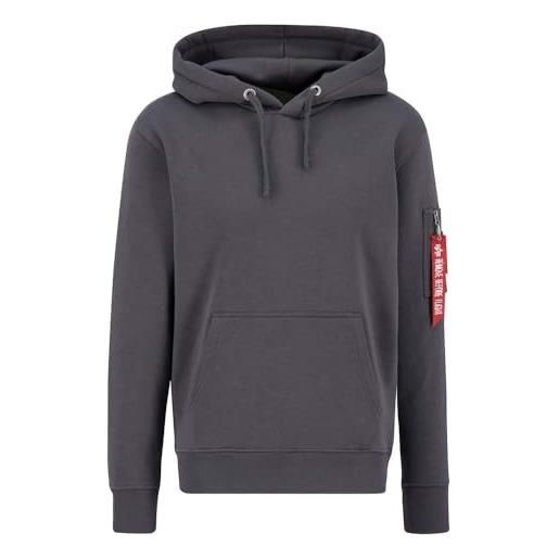 Alpha industries air force felpa con cappuccio per uomo vintage grey