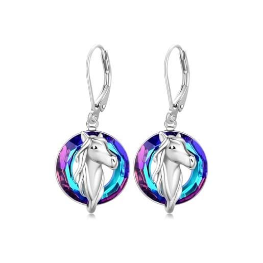 Orecchini a forma di cavallo in argento sterling fatti a mano H6-E - Italia
