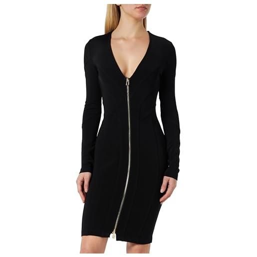 Pinko anceo abito neoprene fluido vestito da cocktail, z99_nero limousine, 48 donna