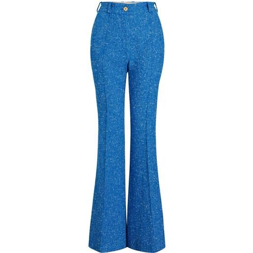 Patou pantaloni svasati in tweed - blu