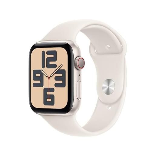 Apple watch se (2ª gen. ) gps + cellular 44 mm smartwatch con cassa in alluminio galassia e cinturino sport galassia - m/l. Tracker per il fitness e il sonno, app battito, rilevamento incidenti