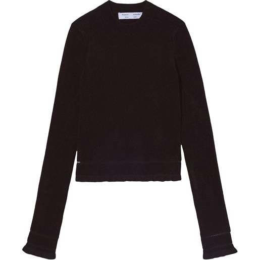Proenza Schouler White Label maglione crop effetto ciniglia - nero