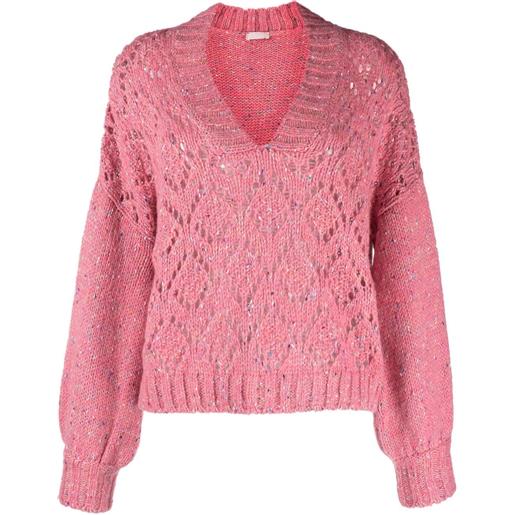 LIU JO maglione con scollo a v - rosa