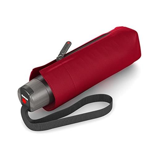 Knirps t. 010 small manual ombrello pieghevole, 23 cm, rosso (dark red)