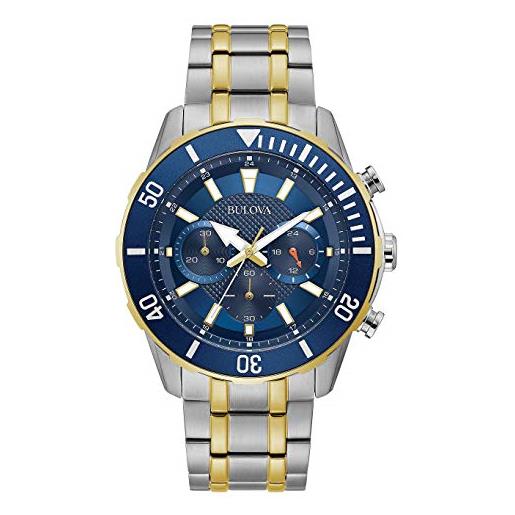 Bulova Orologio Analogico Quarzo Uomo con Cinturino in Pelle 96C128 : Bulova