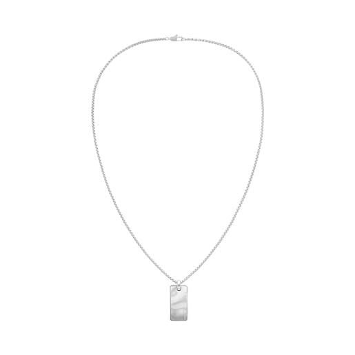 Calvin Klein collana con pendente da uomo collezione ck metallic waves in acciaio inossidabile - 35100033