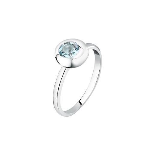 Morellato anello donna in argento 925‰ riciclato con pietra azzurra, collezione tesori eterni, san valentino