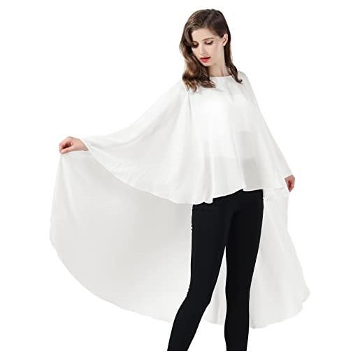 BEAUTELICATE scialle coprispalle chiffon donna elegante stola cape mantello per sposa estivo cerimonia matrimoni cerimonia festa nero, taglia unica