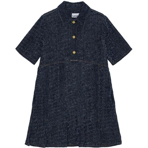 GANNI abito corto denim - nero