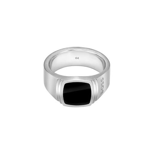 Anello Uomo BREIL Collezione Y - Acciaio Lucido IP Black Con Cristallo Nero - Design Minimal E Moderno - Foto 5
