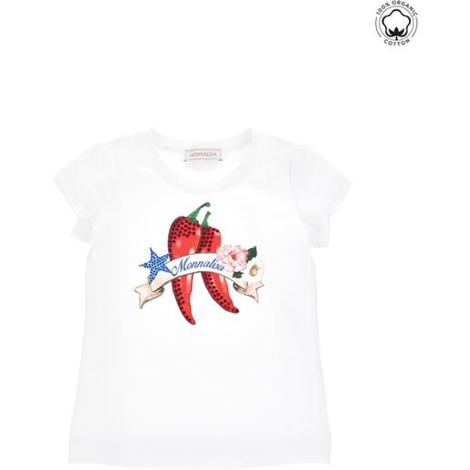 Monnalisa t-shirt cotone organico stampa peperoncino