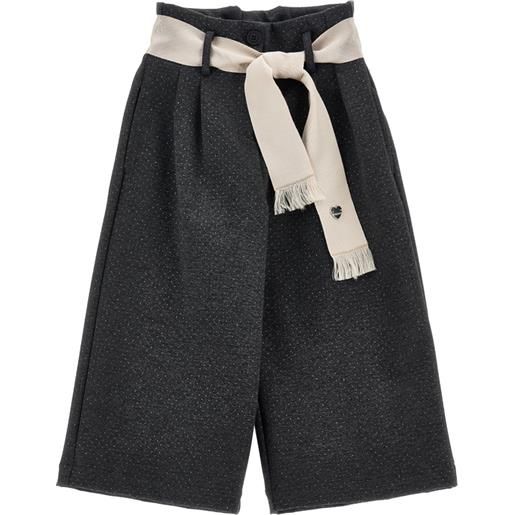 Monnalisa pantaloni cropped pois glitter