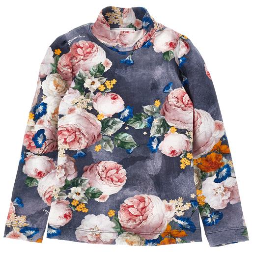 Monnalisa lupetto jersey stampa rose