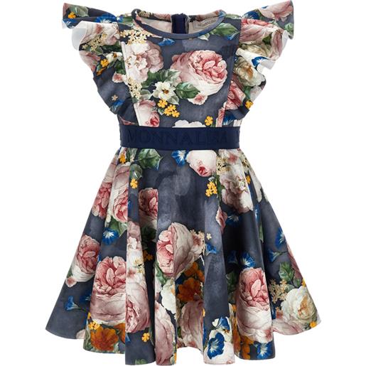 Monnalisa abito neoprene rose barocche