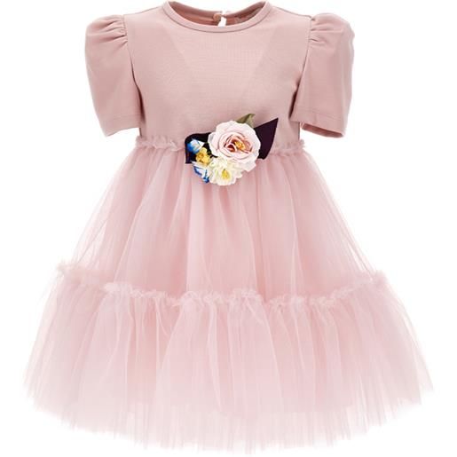 Monnalisa abito punto milano gonna tulle