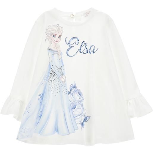 Monnalisa maxi t-shirt elsa con strass