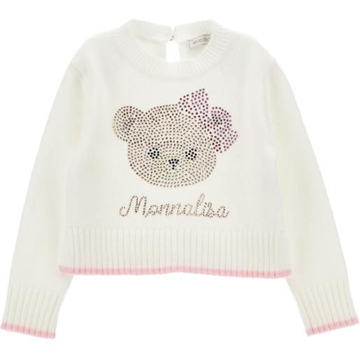 Monnalisa pull soft con teddy bear strass