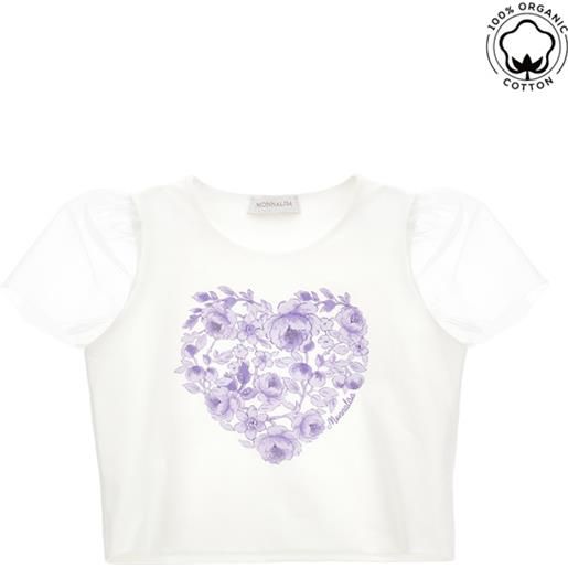 Monnalisa t-shirt cotone organico tulle