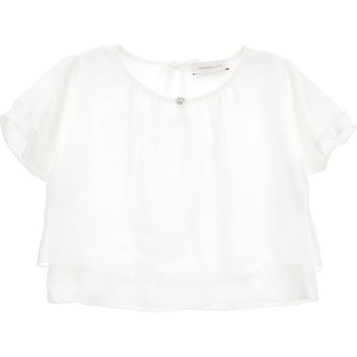 Monnalisa t-shirt raso con fiocchi sul retro
