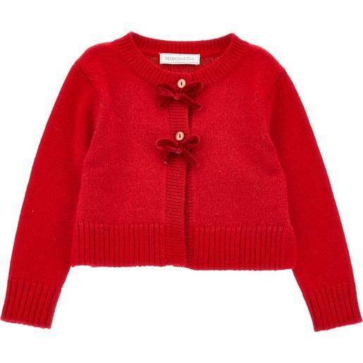 Monnalisa cardigan soft fiocchi velluto