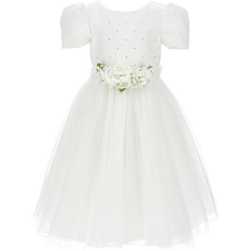 Monnalisa abito raso duchesse e tulle glitter