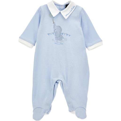 Monnalisa tutina cotone con colletto ricamato