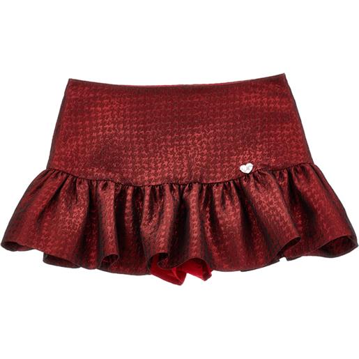 Monnalisa gonna jacquard pied de poule con shorts