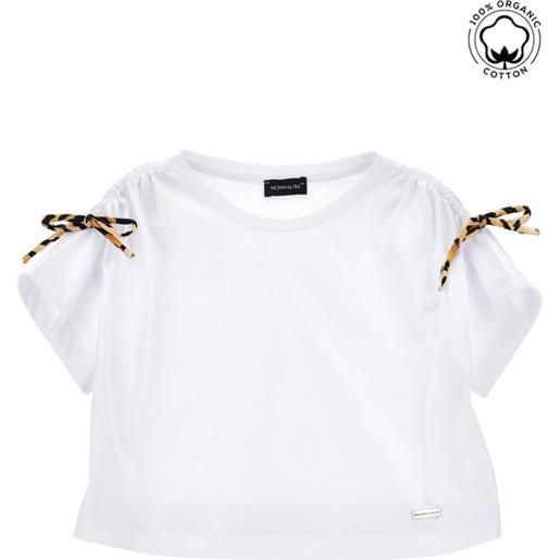 Monnalisa t-shirt cotone organico cropped