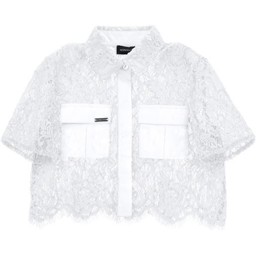Monnalisa camicia pizzo cropped