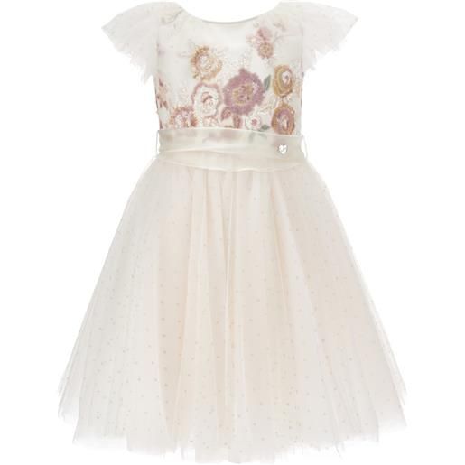 Monnalisa abito tulle ricamo paillettes