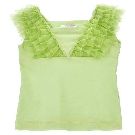 Monnalisa canotta jersey dettagli tulle