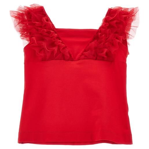 Monnalisa canotta jersey dettagli tulle