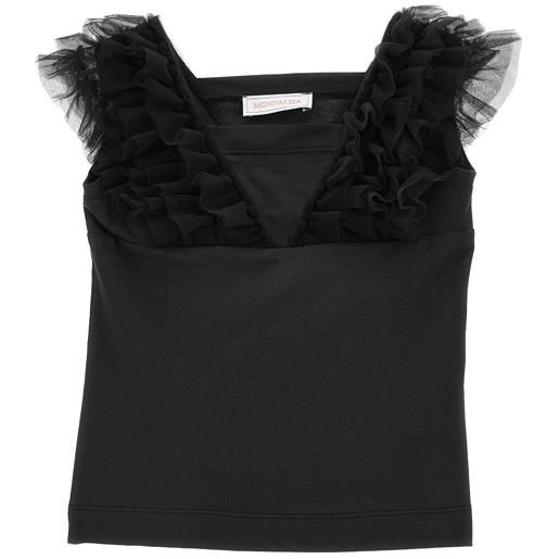 Monnalisa canotta jersey dettagli tulle