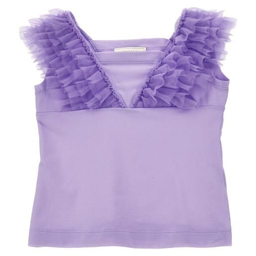 Monnalisa canotta jersey dettagli tulle