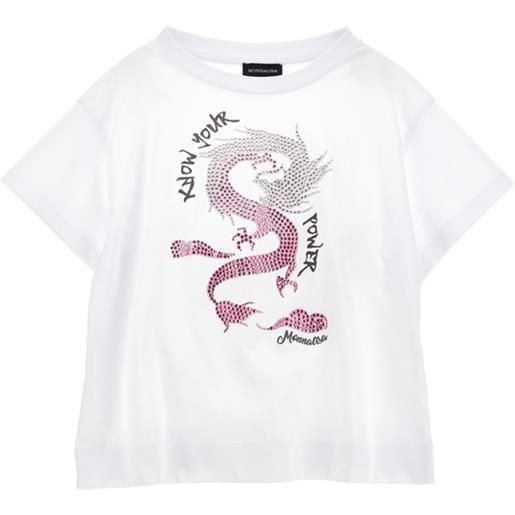 Monnalisa t-shirt jersey con strass