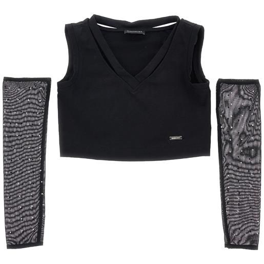 Monnalisa canotta jersey con manicotti