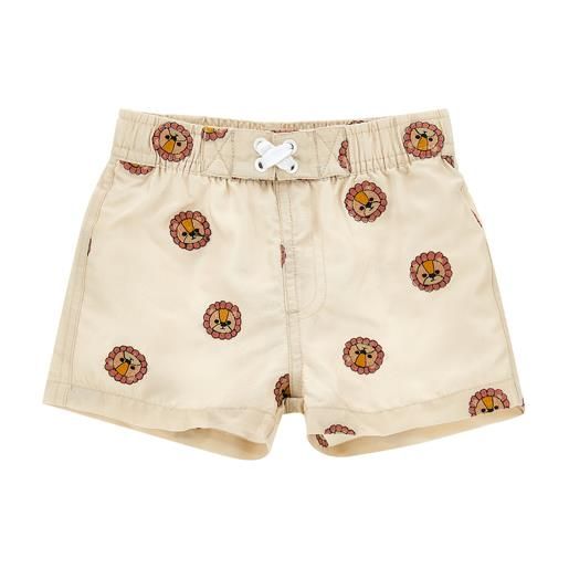 Monnalisa shorts beach con dettaglio ricamo leone