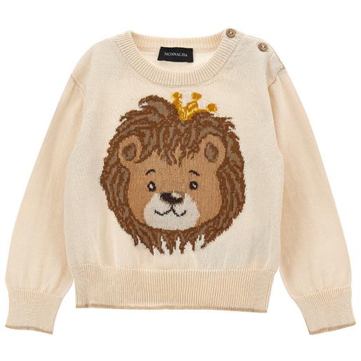 Monnalisa pull cotone intarsio leone