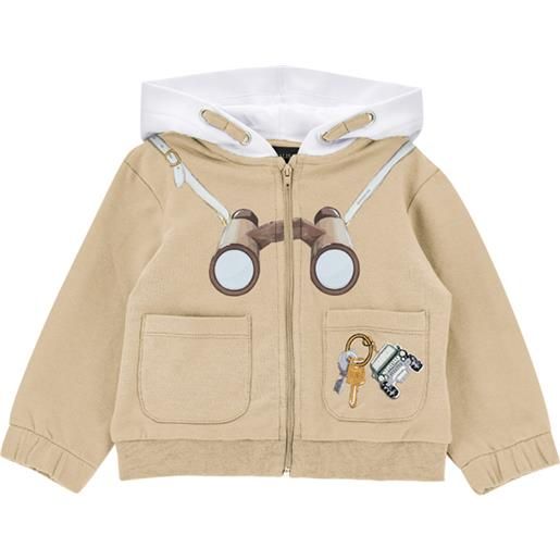 Monnalisa felpa con cappuccio stampa binocolo