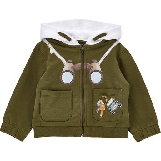 Monnalisa felpa con cappuccio stampa binocolo