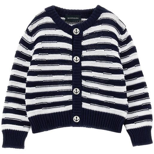 Monnalisa cardigan a righe marina cotone