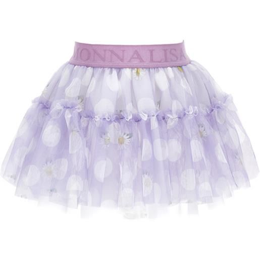 Monnalisa gonna tulle pois e margherite