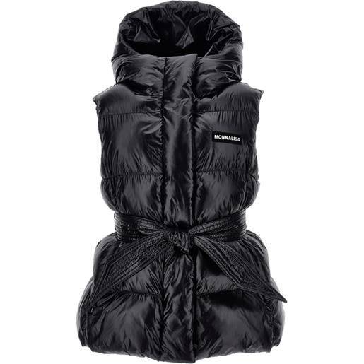 Monnalisa gilet imbottito con cintura a nastro