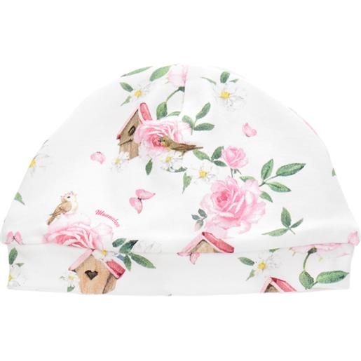 Monnalisa cuffia cotone stampa rose