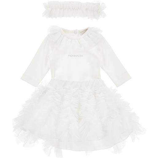 Monnalisa completo cotone e tulle tre pezzi